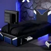 X Rocker Single Cerberus Twist TV Bed - Blue