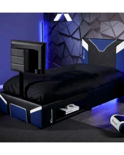 X Rocker Single Cerberus Twist TV Bed - Blue