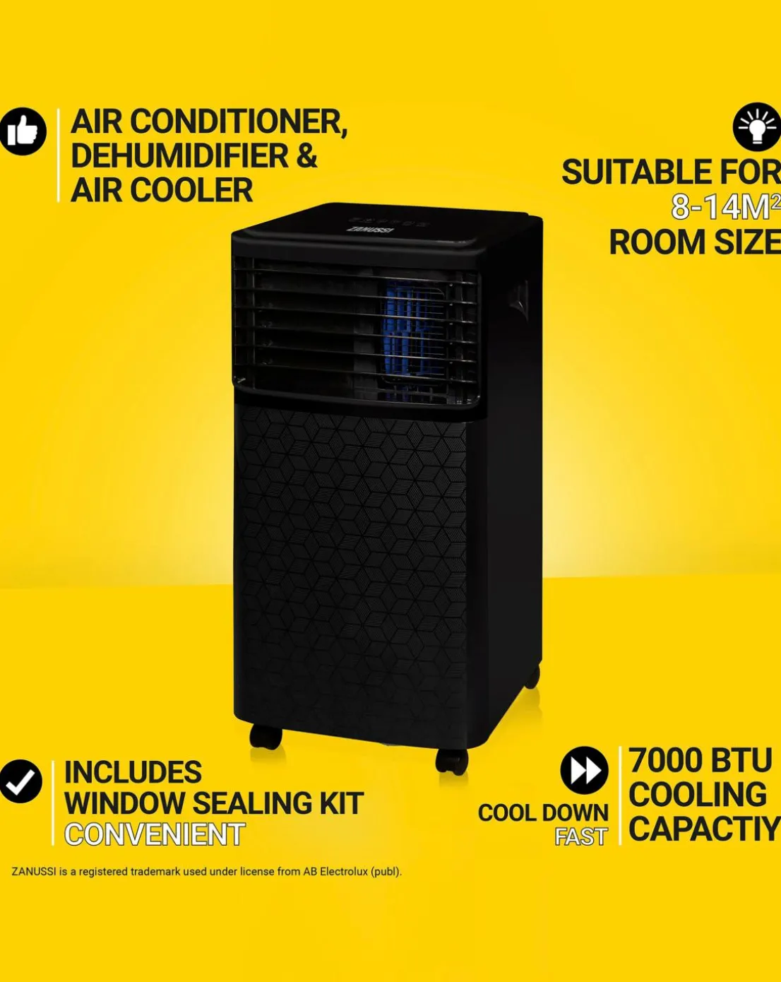 Zanussi 7000 BTU 3 in 1 Air Conditioner