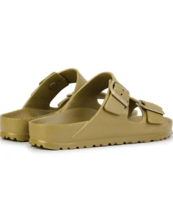 Birkenstock Arizona EVA Glamour Gold Two Bar Mules Narrow Width