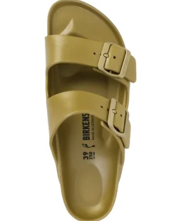 Birkenstock Arizona EVA Glamour Gold Two Bar Mules Narrow Width