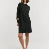 Black Crew Neck Sweat Dress