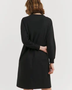 Black Crew Neck Sweat Dress