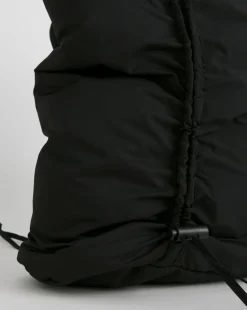 Black Ruched Detail Nylon Tote Bag