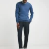 Blue Cotton Crew Neck Jumper