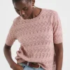 Blush Crochet Short Sleeve Jumper