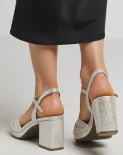 Cerise Twist Upper Platform Sandal Wide E Fit