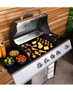 Charles Bentley 4 Burner Gas BBQ with Side Burner