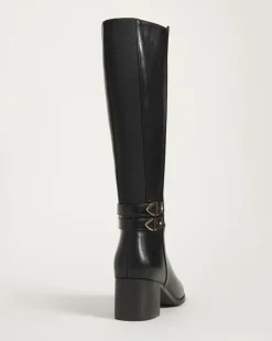 Cushion Walk Block Heel Knee High Boot Wide E Fit Curvy Calf