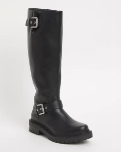 Eden Buckle Detail Knee High Boots Extra Wide EEE Fit Curvy Calf