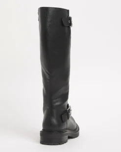 Eden Buckle Detail Knee High Boots Extra Wide EEE Fit Curvy Calf