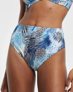 Fantasie Seraya Sands Gathered High Waist Bikini Brief Denim