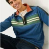 Fatface Airlie Chest Stripe Sweatshirt - Denim Blue