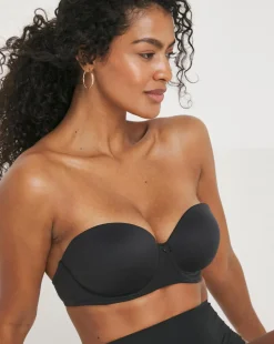 Figleaves Smoothing Multiway Balcony Bra B-GG - Black