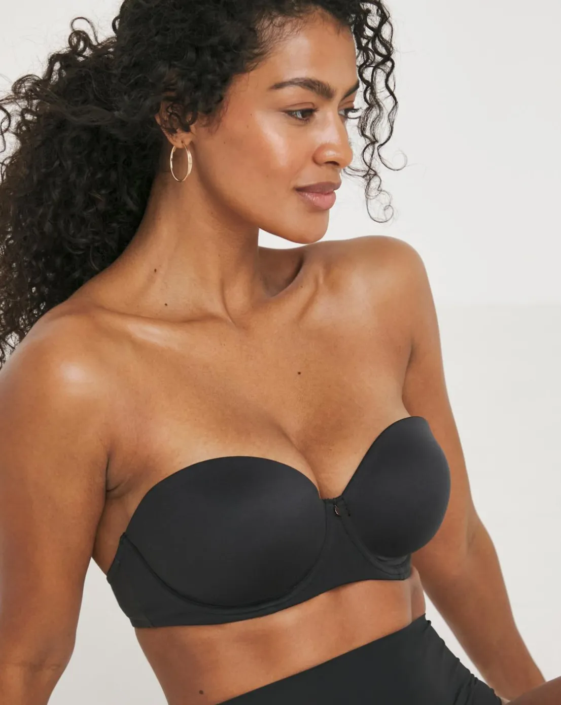 Figleaves Smoothing Multiway Balcony Bra B-GG - Black