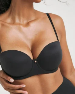 Figleaves Smoothing Multiway Balcony Bra B-GG - Black