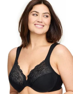 Glamorise Plus Size Low Cut WonderWire Lace Bra 1240