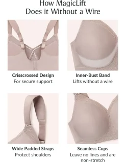 Glamorise Plus Size MagicLift Seamless T-Shirt Bra 1080