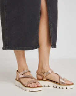 Heavenly Feet Fresco Strappy Glitter Sandals Wide Fit