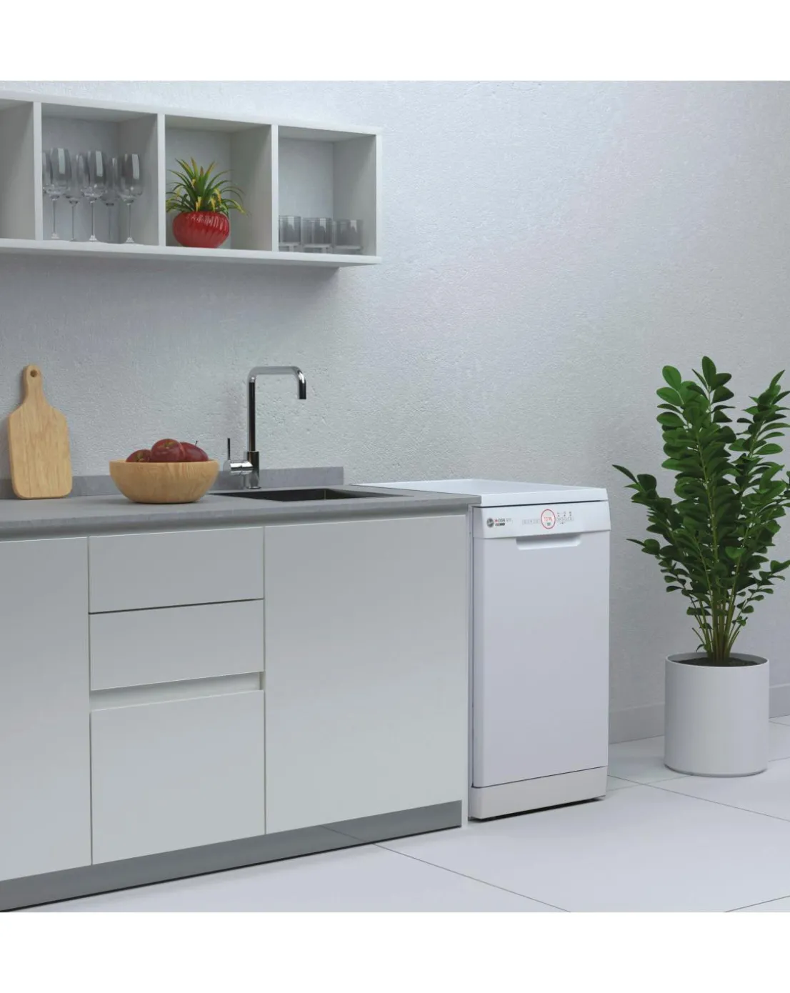 Hoover HDPH 2D1049W-80 Freestanding 10-Place Slimline Dishwasher + Installation