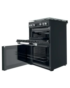 Hotpoint HDM67G0C2CB/UK Gas Double Cooker - Black