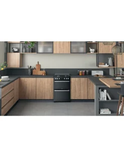 Hotpoint HDM67G0C2CB/UK Gas Double Cooker - Black