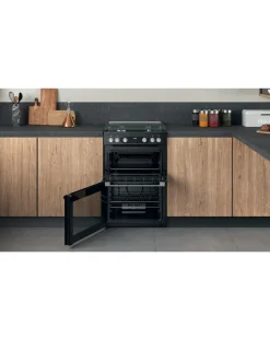 Hotpoint HDM67G0C2CB/UK Gas Double Cooker - Black