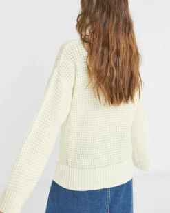 Ivory Waffle Jumper