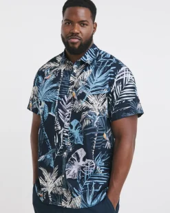 Jack & Jones Hawaii Print Shirt - Navy