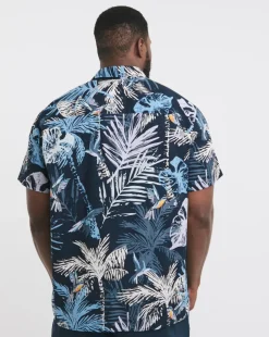Jack & Jones Hawaii Print Shirt - Navy