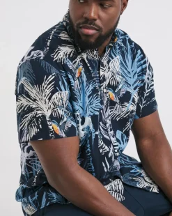 Jack & Jones Hawaii Print Shirt - Navy