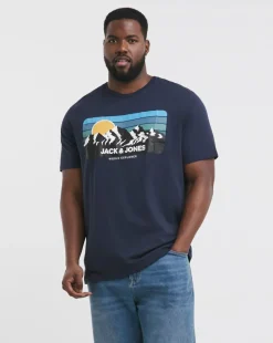 Jack & Jones Peak Short Sleeve Crew Neck T-Shirt - Navy