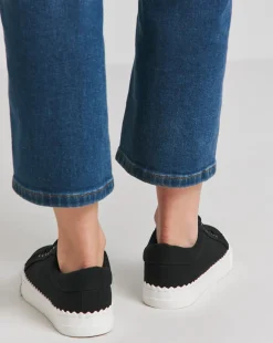 Janey Scalloped Edge Lace Up Trainer Extra Wide EEE Fit