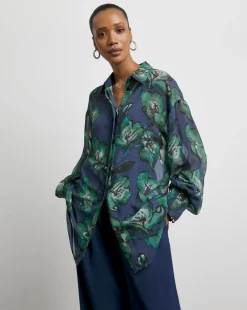 Joanna Hope Oversized Printed Shirt