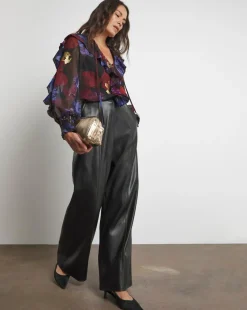 Joanna Hope Ruffle Blouse With Foil Print