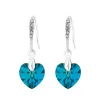 Jon Richard Radiance Collection Silver Plated Blue Bermuda Heart Drop Earrings