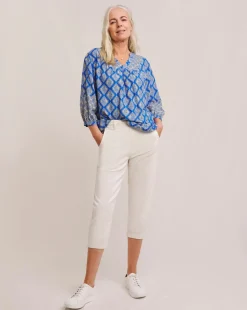 Julipa Mix Print Notch Neck Blouse