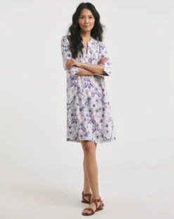 Julipa Pintuck Linen Mix Shift Dress
