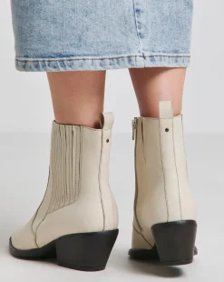 Katya Leather Pointed Chelsea Western Ankle Boots Wide E Fit