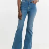 Kim Mid Blue High Waist Super Soft Bootcut Jeans