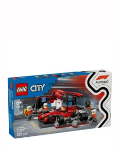 LEGO City F1 Pit Stop & Pit Crew with Ferrari Car Model Racing Vehicle Toy 60443