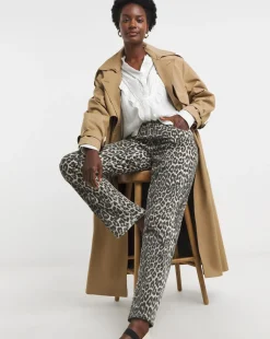 Leopard Straight Leg Jeans