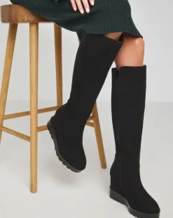 Leyner Stretch Wedge Knee High Boots Wide E Fit Super Curvy Calf