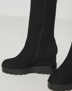 Leyner Stretch Wedge Knee High Boots Wide E Fit Super Curvy Calf