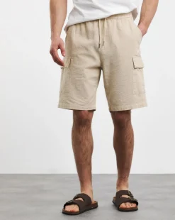 Linen Blend Elasticated Cargo Short