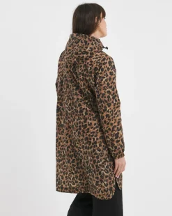 Longline Leopard Printed Pac A Mac