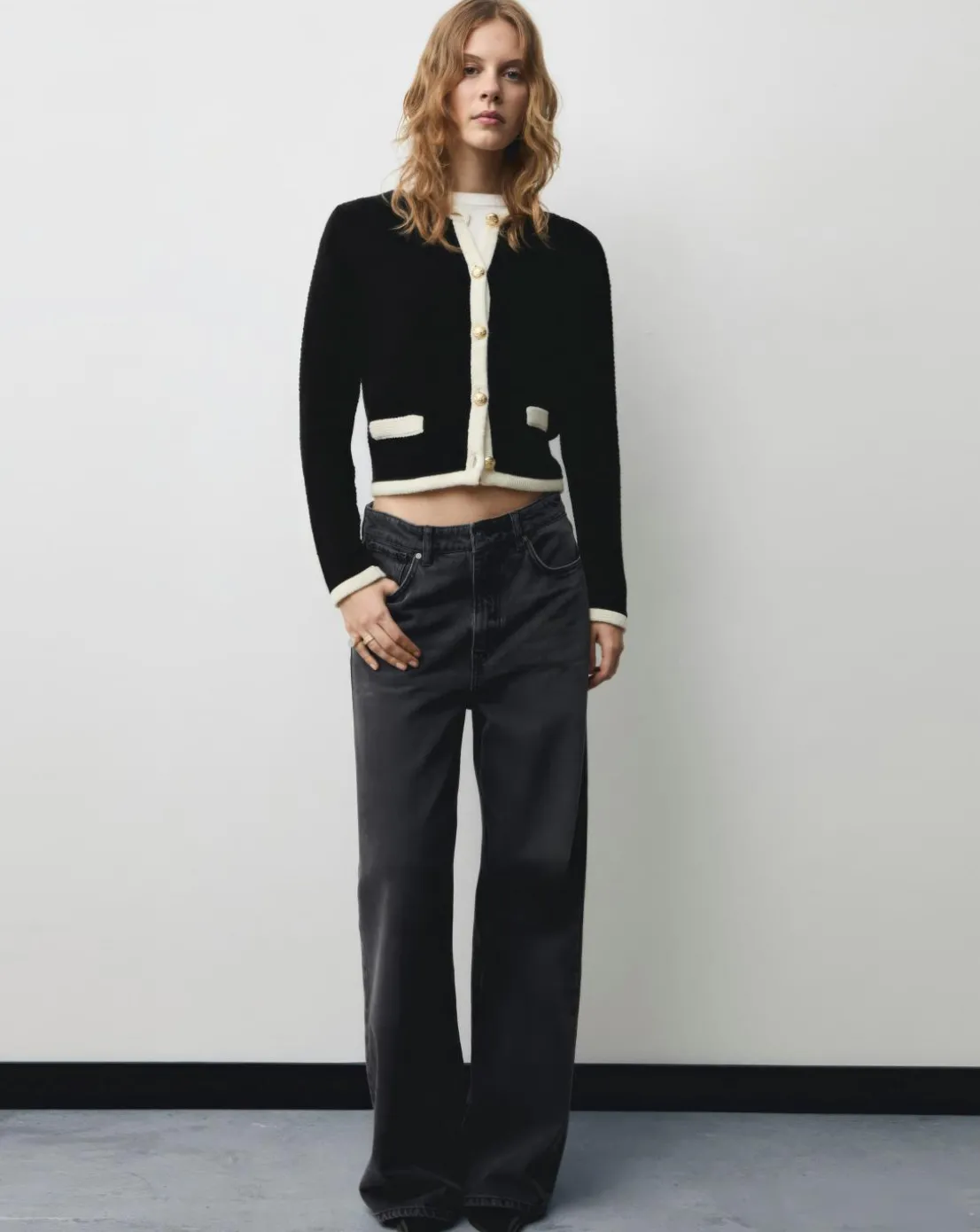 Mango Knitted Button Jacket