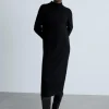 Mango Perkins-Neck Knitted Dress