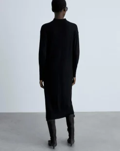 Mango Perkins-Neck Knitted Dress