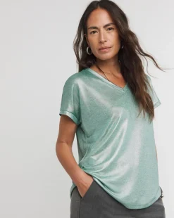Mint V Neck Foil T-Shirt